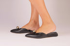 Aurora Slide black nappa leather mule with sculptural sphere — Viva Sole, handmade in Italy — view 5