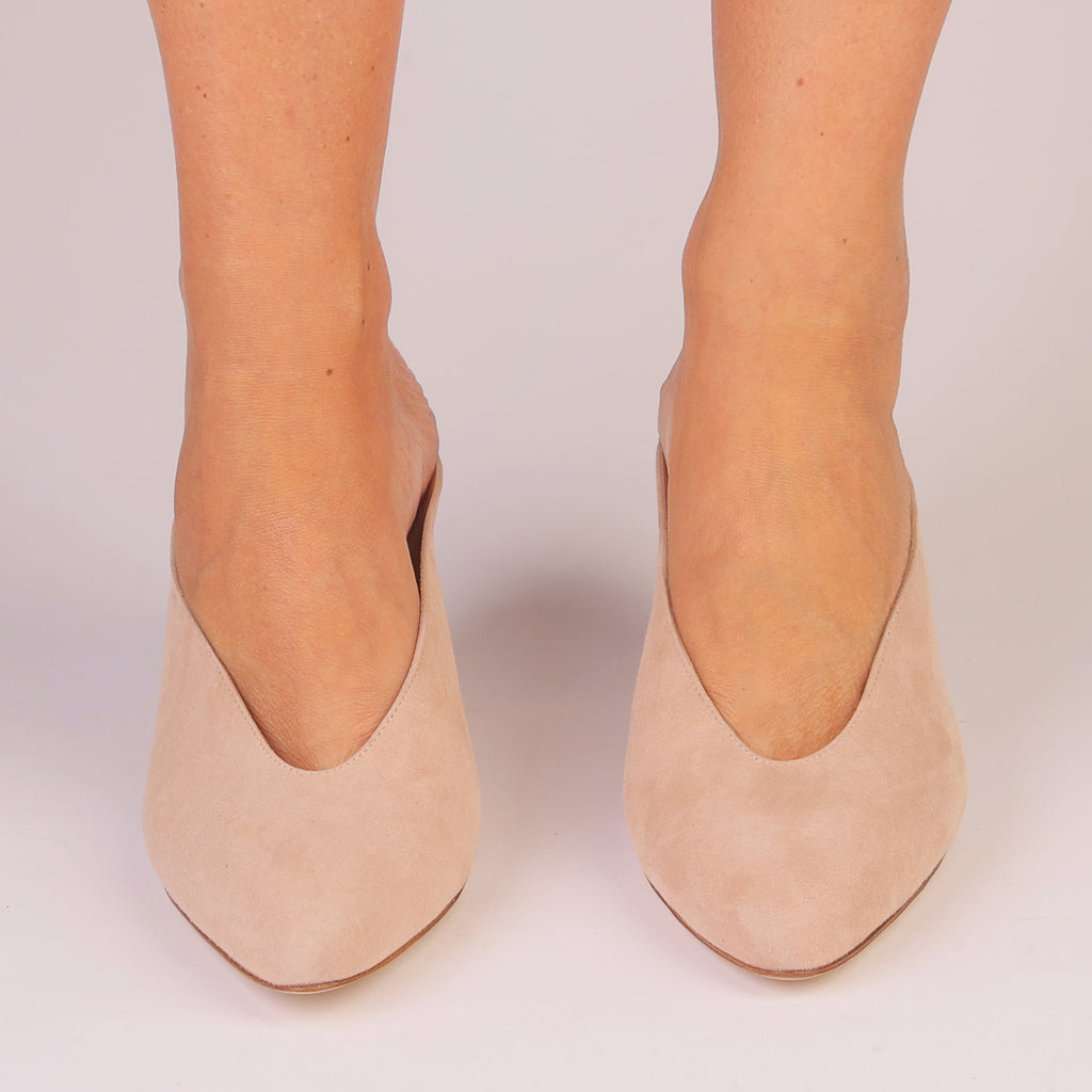 Étoile Wedge powder suede mule — Viva Sole, handmade in Italy — view 4