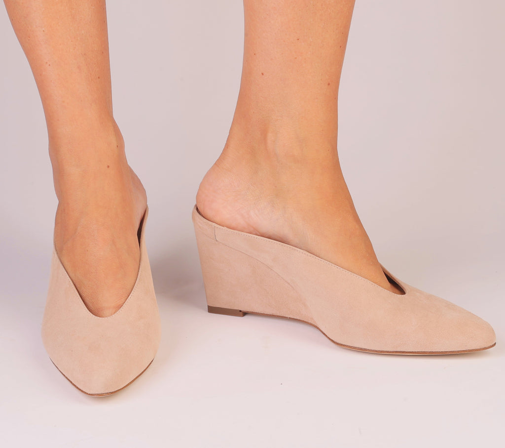 Étoile Wedge powder suede mule — Viva Sole, handmade in Italy — view 6