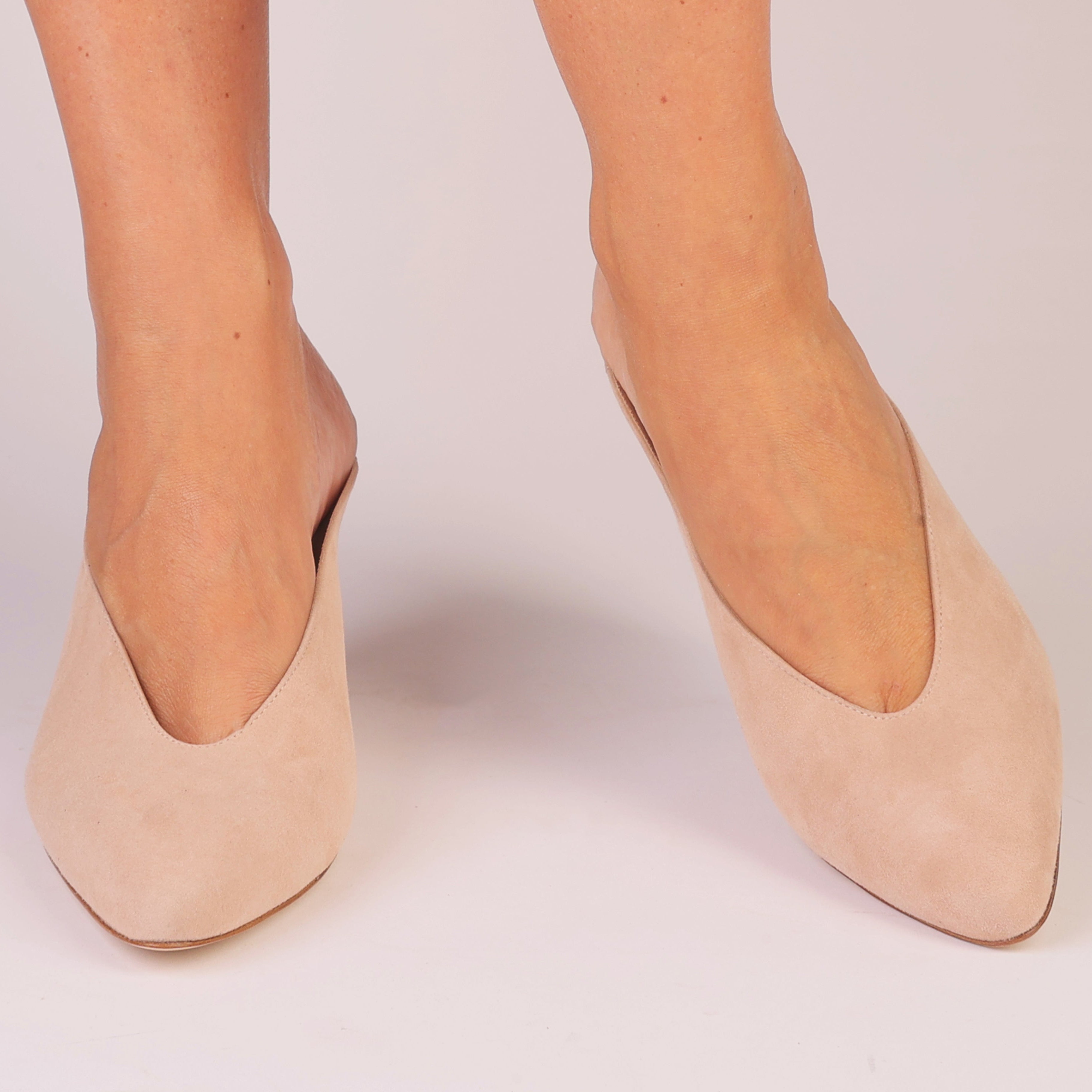 Étoile Wedge powder suede mule — Viva Sole, handmade in Italy — view 2