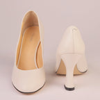 Ivory Grace ivory nappa leather pump — Viva Sole, handmade in Italy — view 3