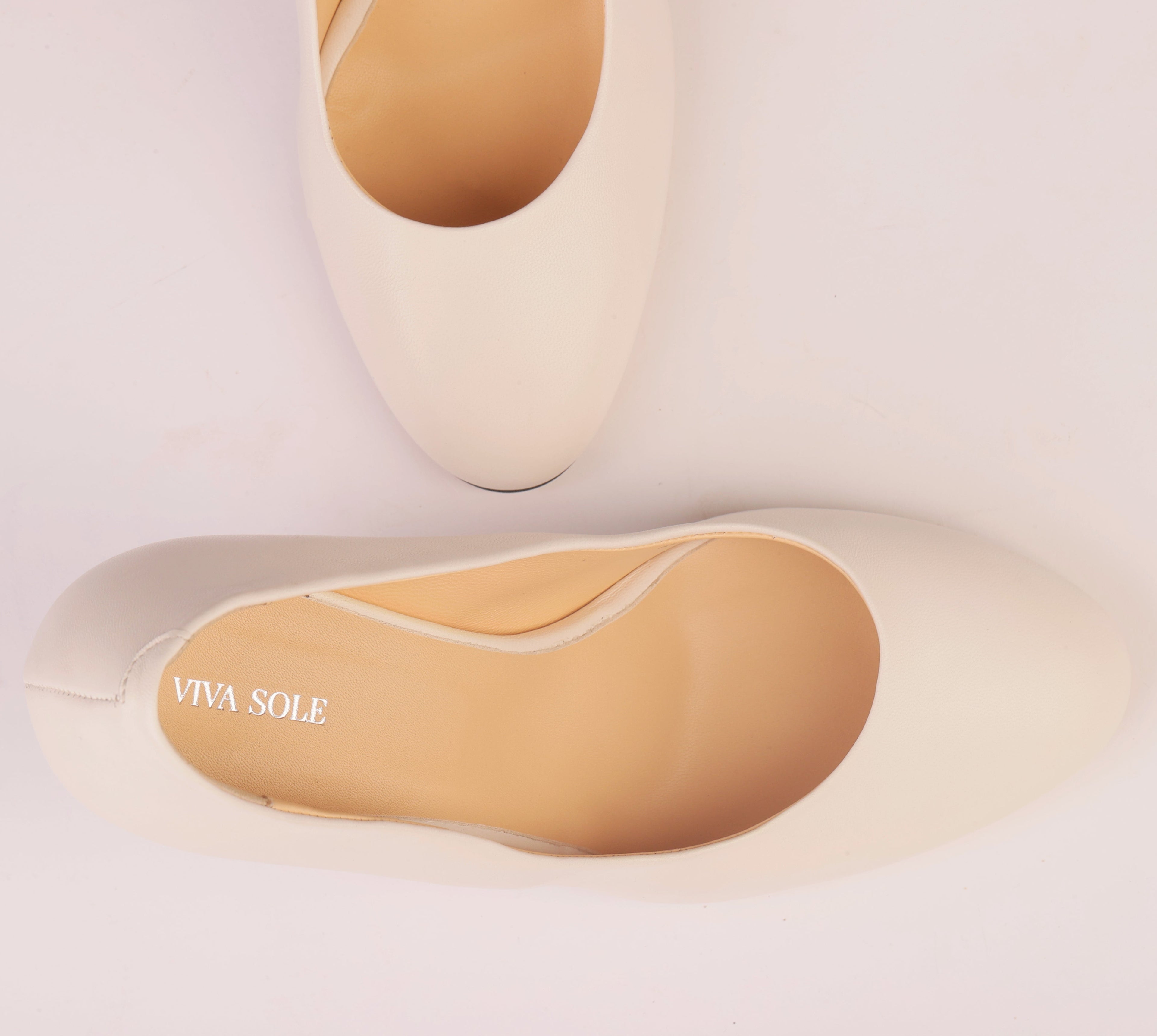Ivory Grace ivory nappa leather pump — Viva Sole, handmade in Italy — view 5