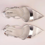 Luna Silver mirror leather sandal with crystal buckle — Viva Sole, handmade in Italy — view 6