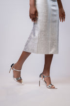 Luna Silver mirror leather sandal with crystal buckle — Viva Sole, handmade in Italy — view 15